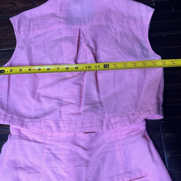 Button down dress with collar casual boho indie pink crop top high waisted skirt - Picture 5 of 5